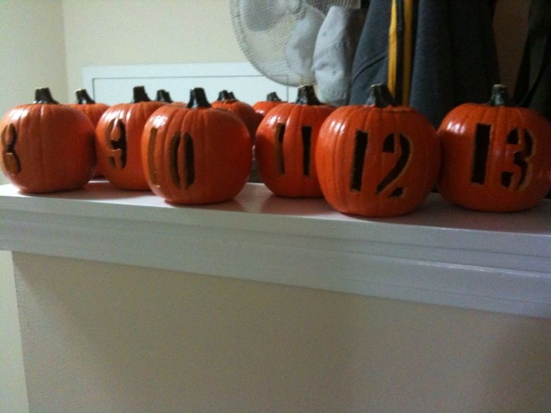 pumpkin table numbers Imagine: Autumn wedding
