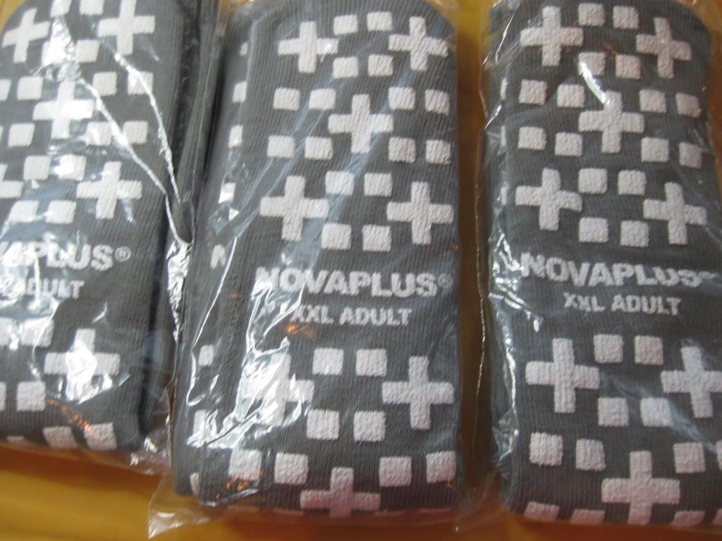 HOSPITAL SOCKS NOVAPLUS XXL ADULT GRAY LONG NON SLIP SLIPPER GRIP SKID
