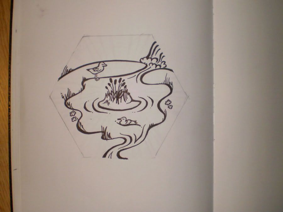 Fish Pond Drawing