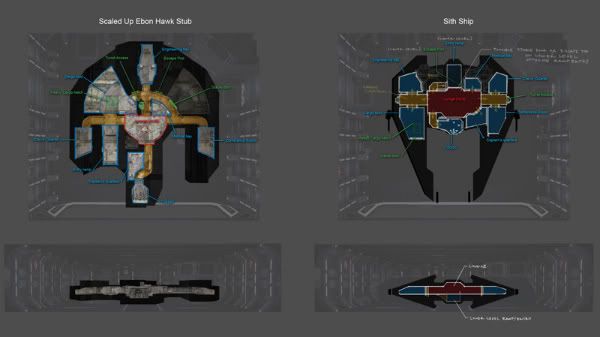 From here on, the process for the ships was very similar. We'll focus on the Agent class starship. Concept stage 1: Exterior Design
