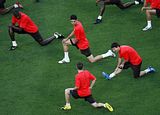 Pictures of Barca Players Training in Rome