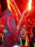 FC Barcelona fans and playesr celebrating Copa Del Rey Victory