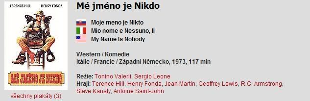Re: Mé jméno je Nikdo / Mio nome e Nessuno, Il (1973)