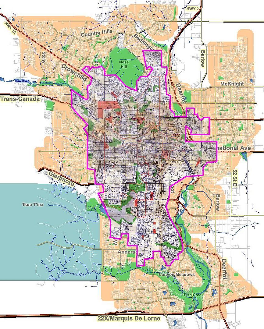 Calgary Map 1969 and Now - beyond.ca car forums community ...