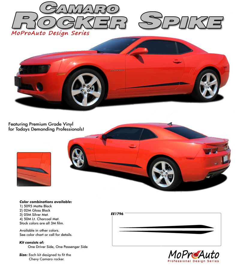 Chevy Camaro ROCKER SPIKES Vinyl Graphics, Stripes and Decals Set