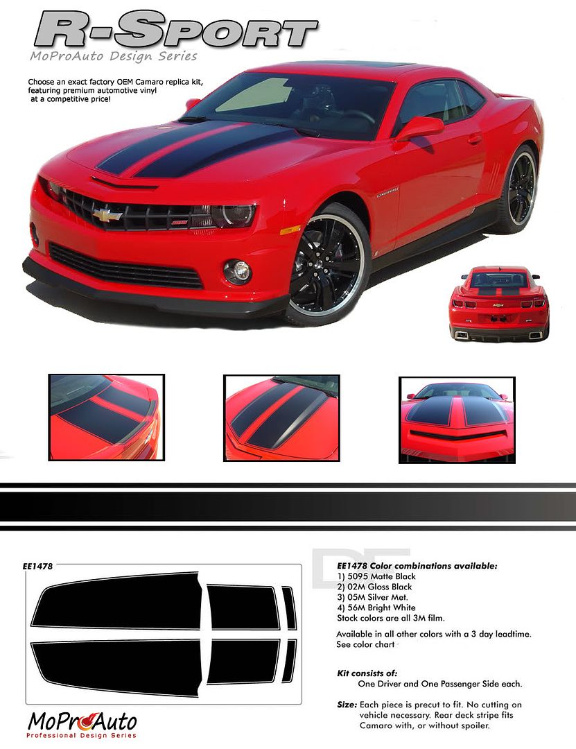 Chevy Camaro RALLY SPORT OEM STYLE Vinyl Graphics, Stripes and Decals Set