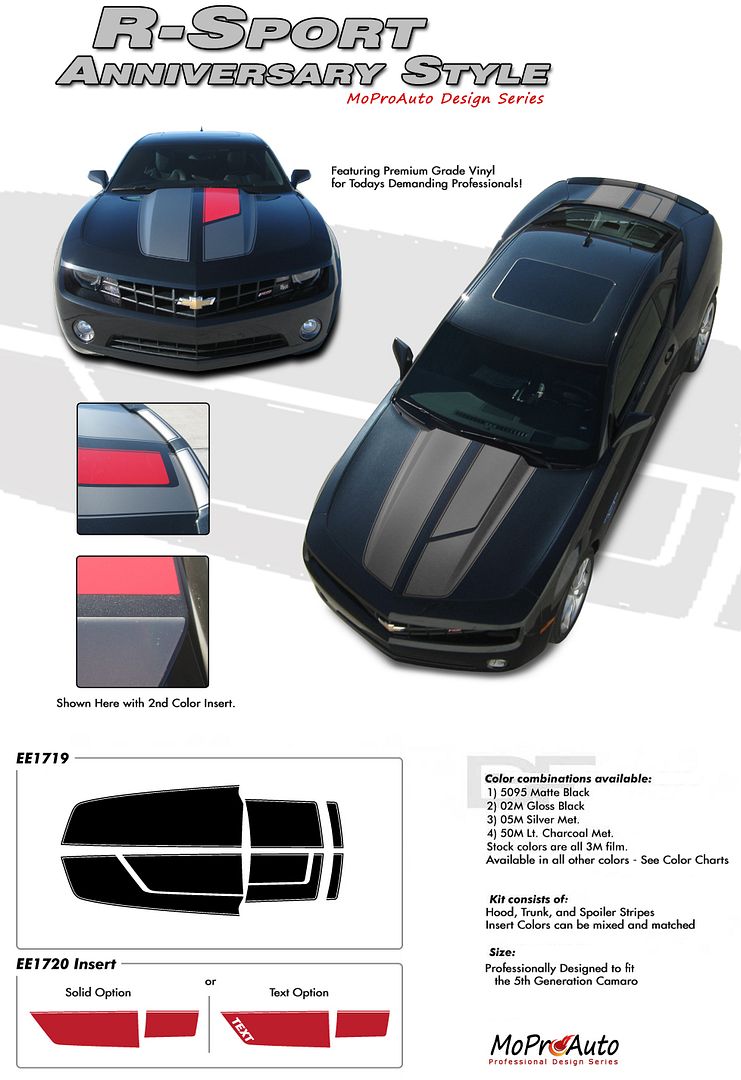 Chevy Camaro 45th ANNIVERSARY RALLY SPORT OEM STYLE Vinyl Graphics, Stripes and Decals Set