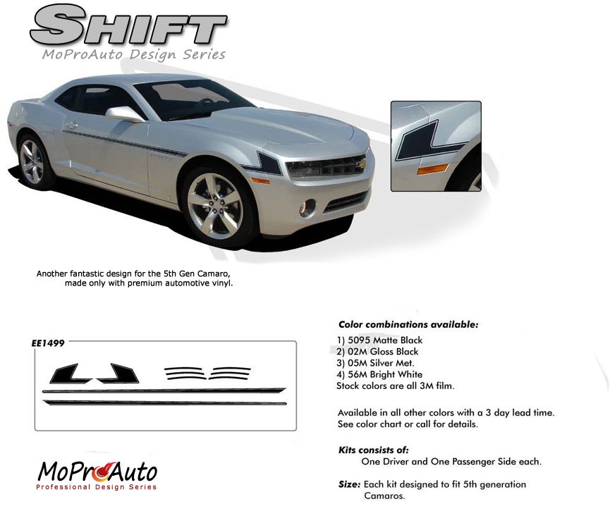 Chevy Camaro SHIFT OEM STYLE Vinyl Graphics, Stripes and Decals Set