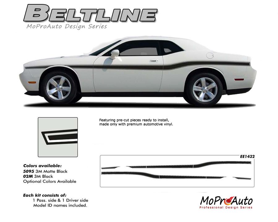 Dodge Challenger BELTLINE Vinyl Graphics, Stripes and Decals Set