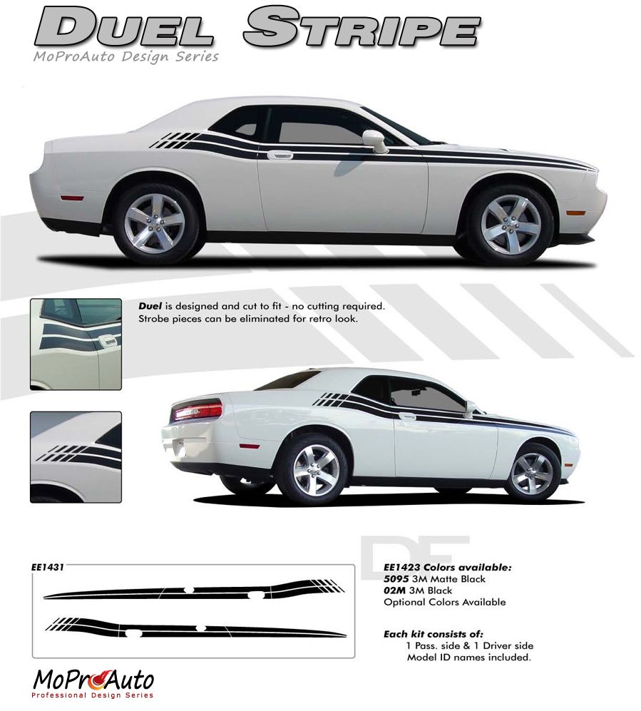 Dodge Challenger DUAL Vinyl Graphics, Stripes and Decals Set