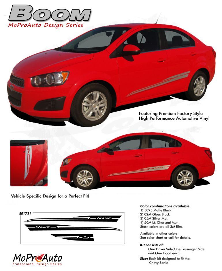 CHEVY SONIC Vinyl Graphics, Stripes and Decals Set