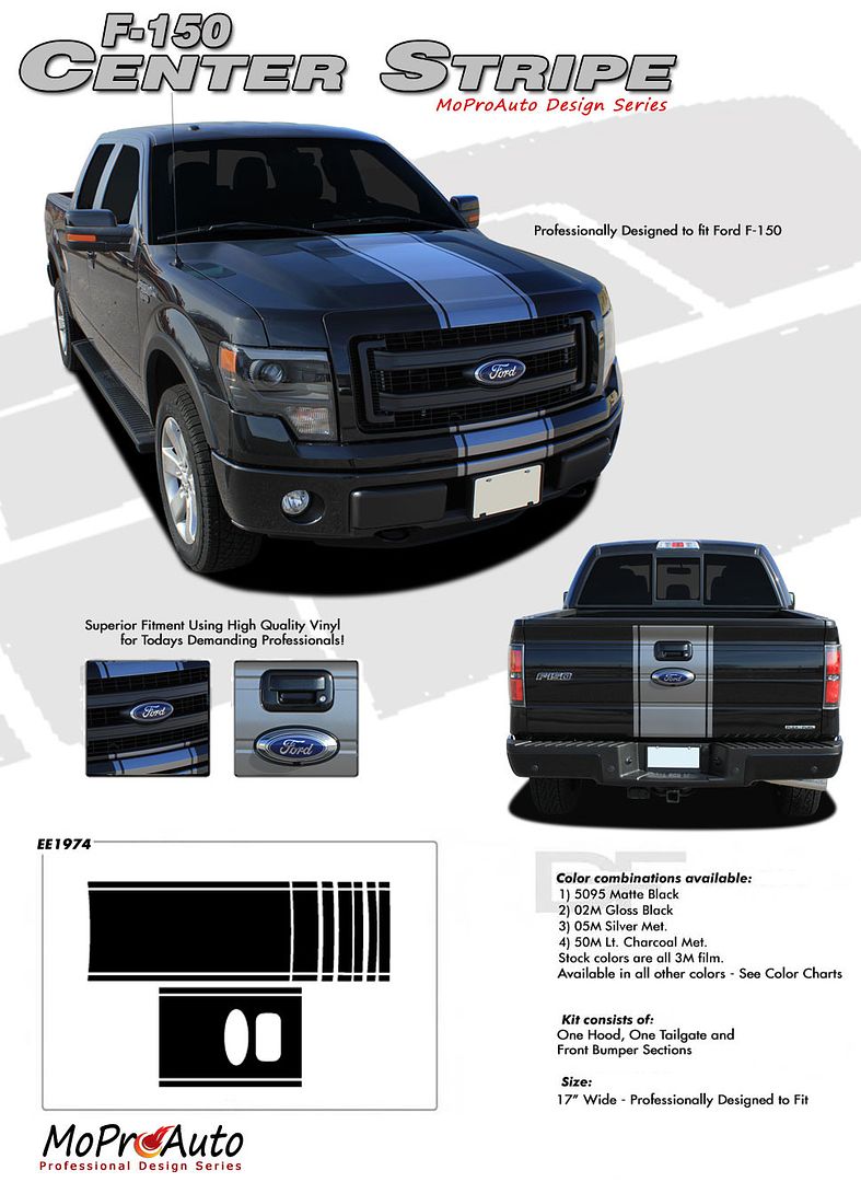 WIDE CENTER FORD F-SERIES F-150 - MoProAuto Pro Design Series Vinyl Graphics and Decals Kit