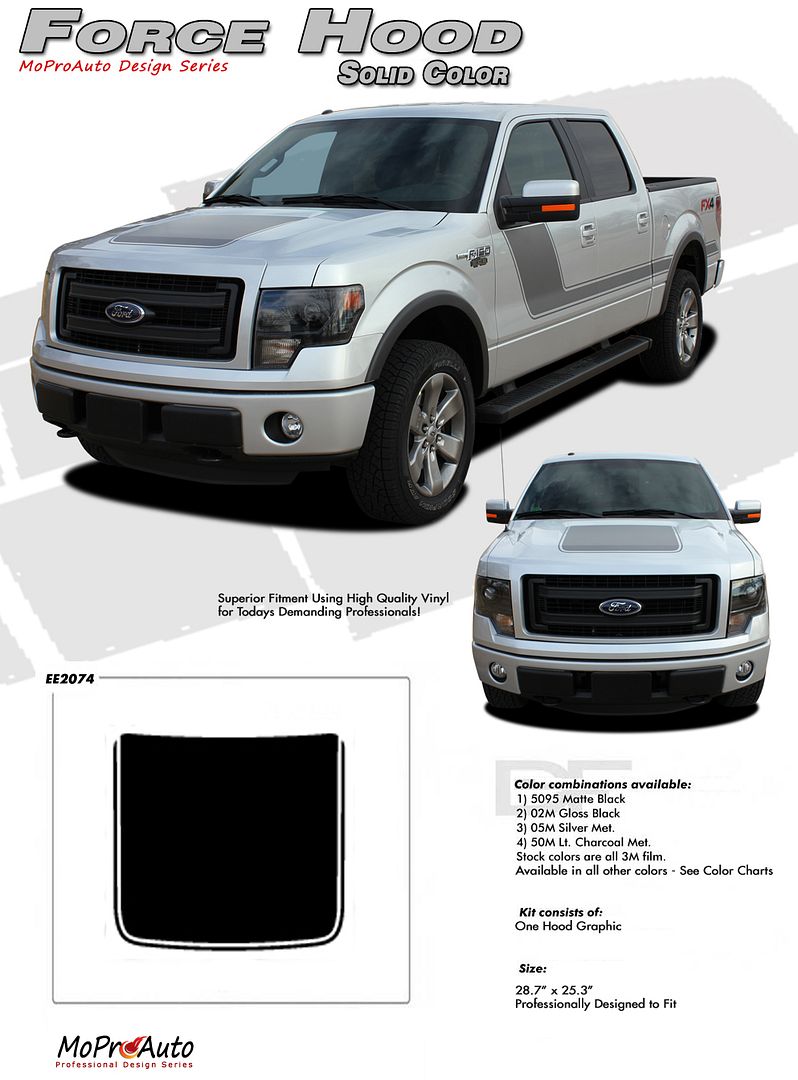 FORCE HOOD FORD F-SERIES F-150 - MoProAuto Pro Design Series Vinyl Graphics and Decals Kit