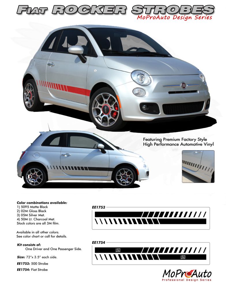 FIAT 500 Vinyl Graphics, Stripes and Decals Set