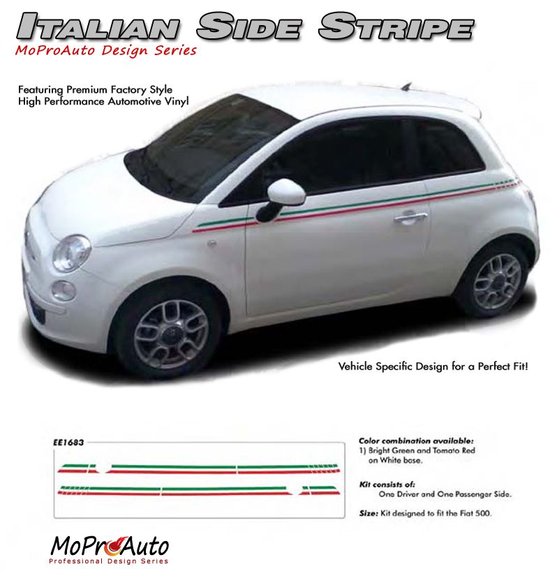 FIAT 500 Vinyl Graphics, Stripes and Decals Set