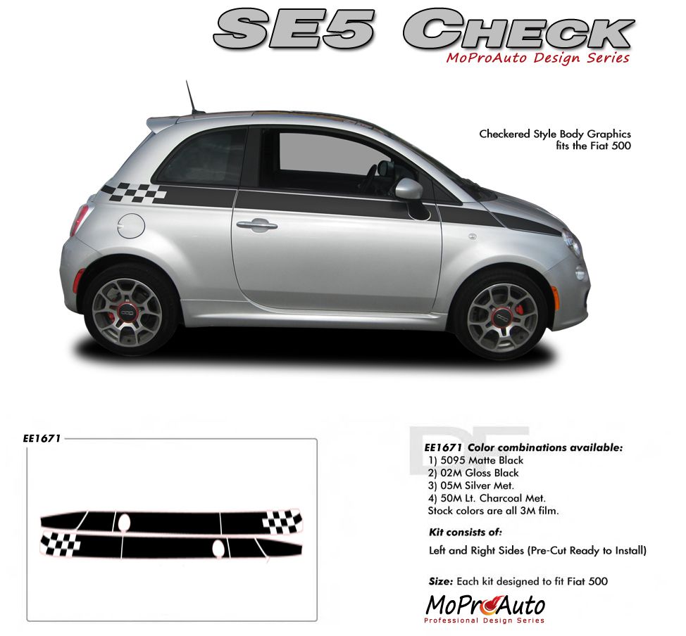 FIAT 500 Vinyl Graphics, Stripes and Decals Set