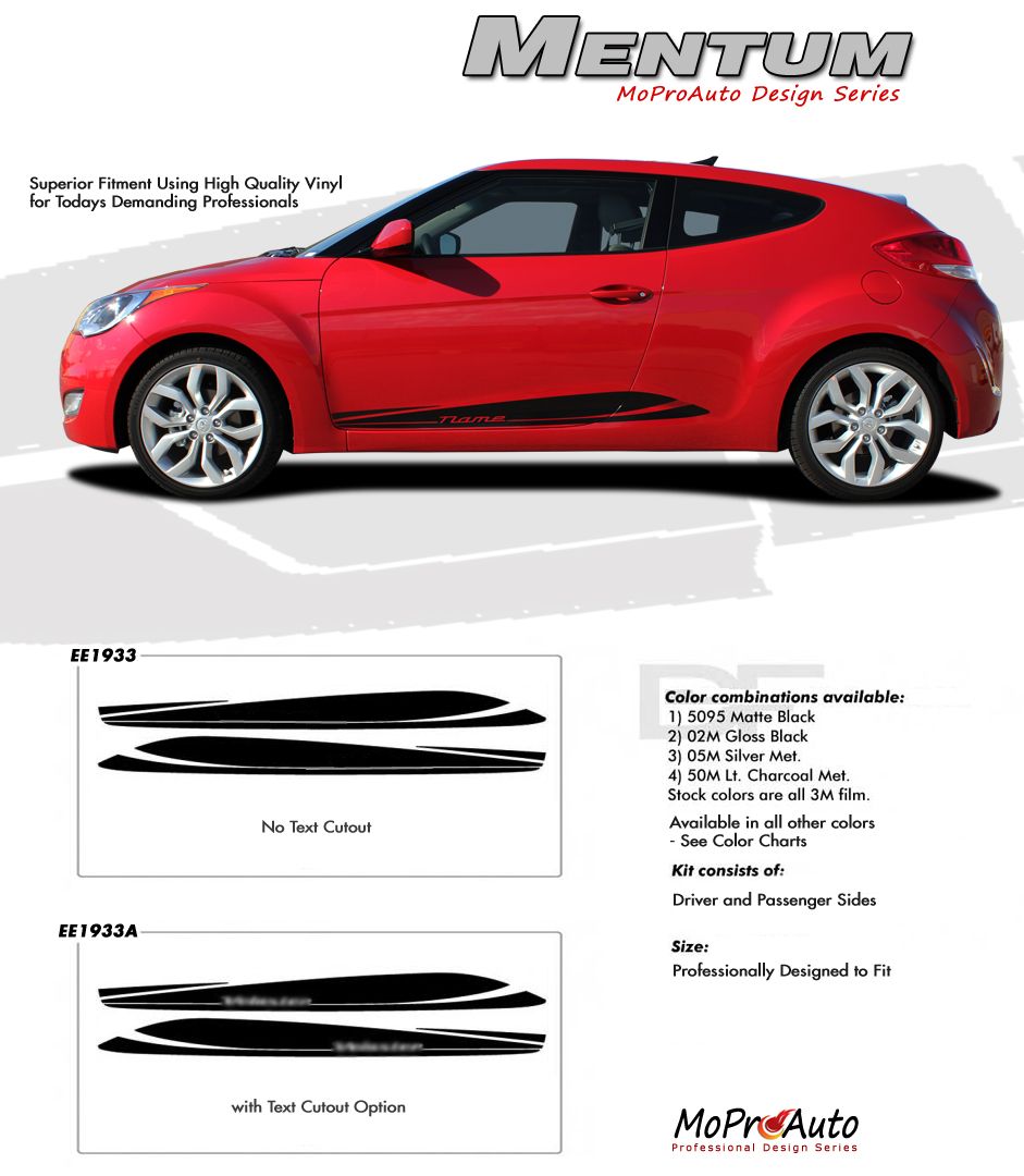 Hyundai Veloster Vinyl Graphics Stripes and Decals