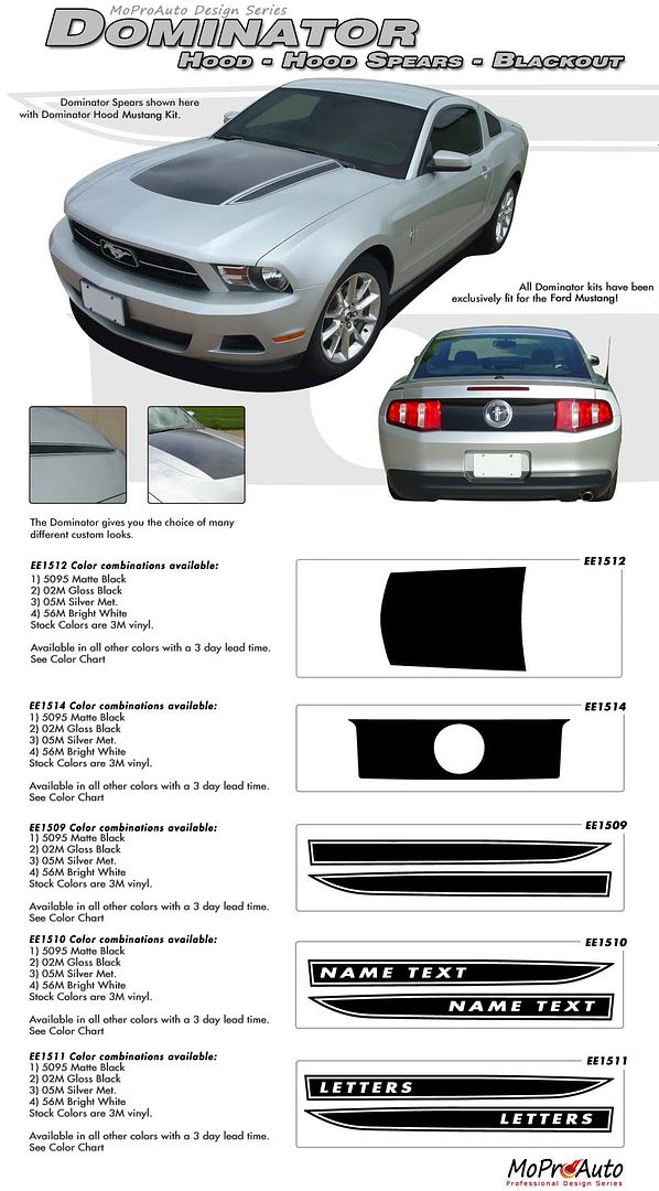BOSS DOMINATOR Mustang - MoProAuto Pro Design Series Vinyl Graphics and Decals Kit
