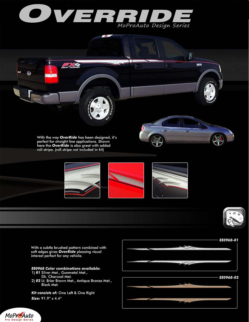 OVERRIDE - MoProAuto Pro Design Series Vinyl Graphics and Decals Kit