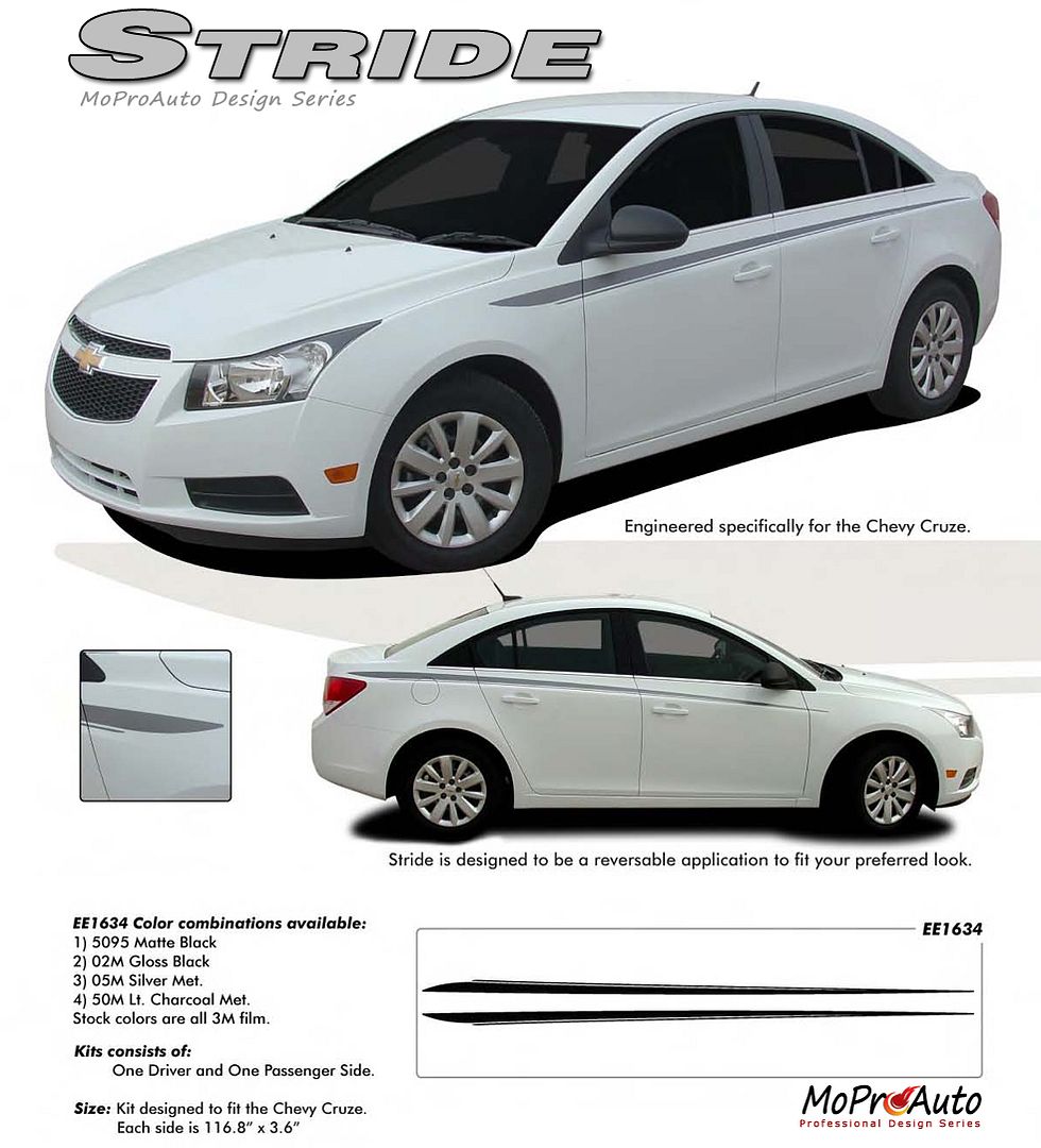 Chevy Cruze STRIDE Vinyl Graphics, Stripes and Decals Set