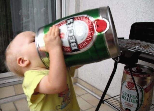 Baby Likes Beer Funny Picture