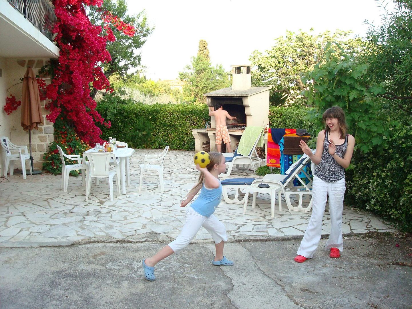 Playing in the garden