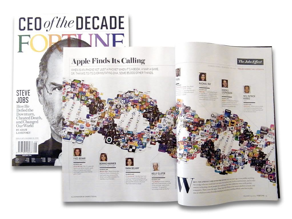 Fortune magazine: Apple iPhone DNA, mosaic illustration for Fortune magazine