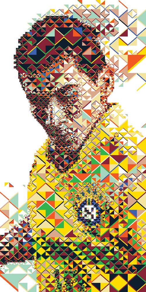 Paulo Henrique Ganso, Fractal mosaic illustration of  the Brazilian soccer player Paulo Henrique Ganso for Gatorade Evoluciona campaign.