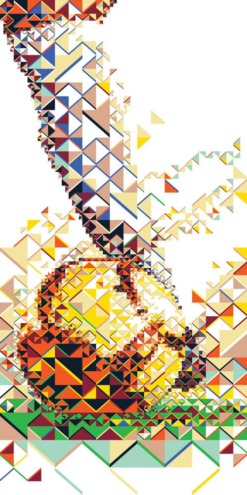 Paulo Henrique Ganso, Fractal mosaic illustration of  the Brazilian soccer player Paulo Henrique Ganso for Gatorade Evoluciona campaign.