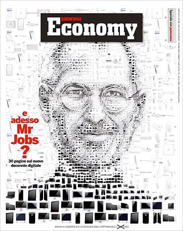 Steve Jobs,Steve Paul Jobs,Apple,CEO,Macintosh,Mac,iPhone,iPod,iPad,iOS,Mac OS X,photomosaic,mosaic,image puzzle,photocollage,illustration,graphic design,magazine,portrait,gestalt