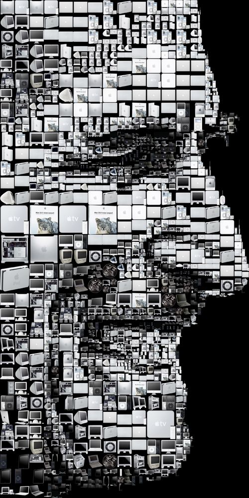 Steve Jobs,Apple,Macintosh,iPhone,iPad,iMac,iPod,computer,mobile,photomosaic,mosaic,image mosaic,picture mosaic,illustration,magazine,arts,www.tsevis.com,Charis Tsevis