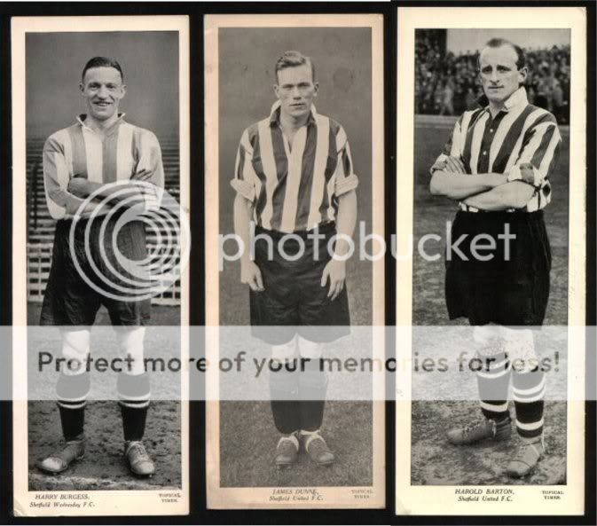 old football insert cards Sheffield circa 1950s ?  