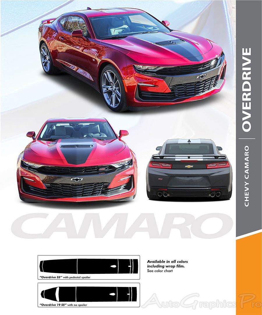 Details about 2019 Chevy Camaro Center Hood Stripes Wide OVERDRIVE Trunk  Racing Stripes Kit
