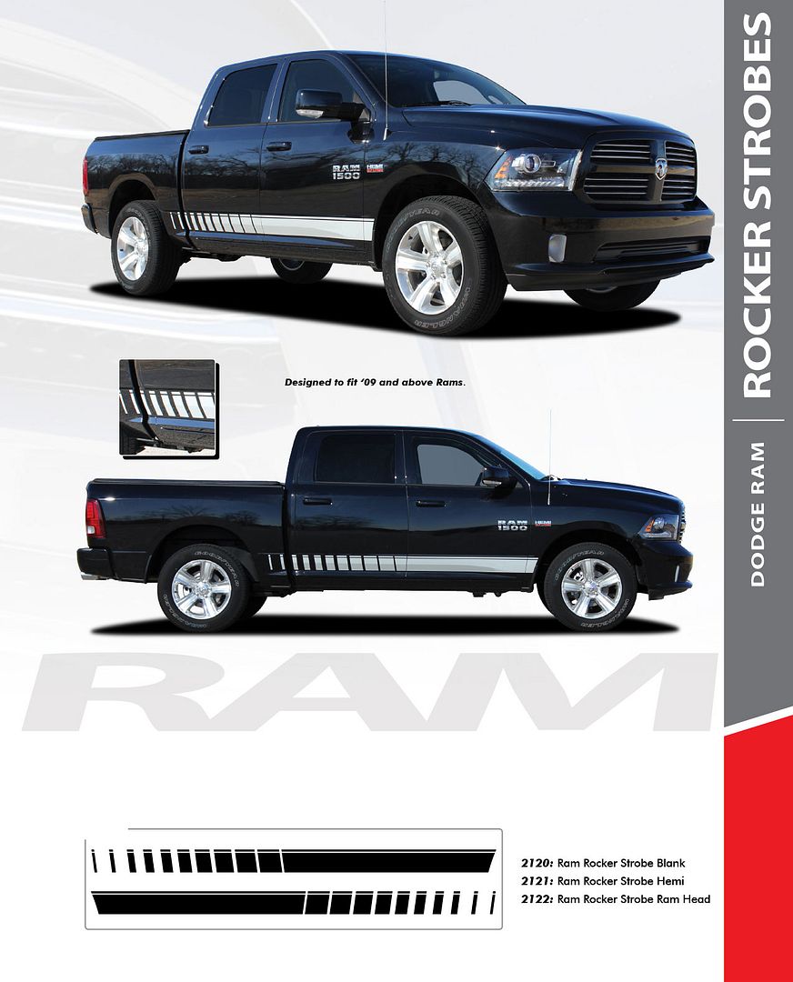 Dodge Ram Rocker Strobes Graphic Kit Gloss Black