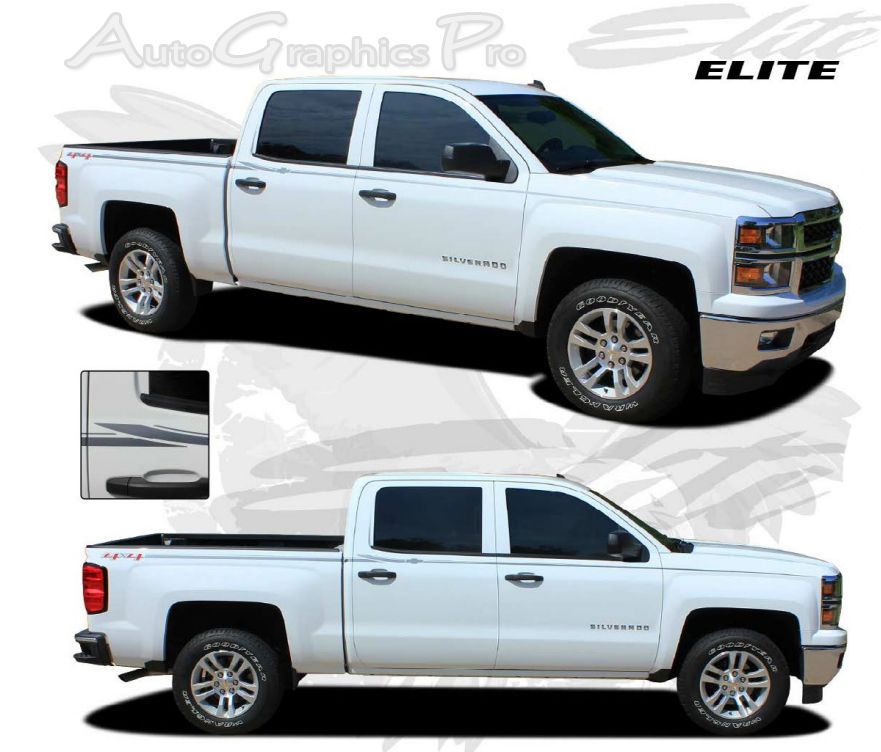 Chevy Silverado Truck Upper Pin Striping Vinyl Graphics Kit 3M Decals ...