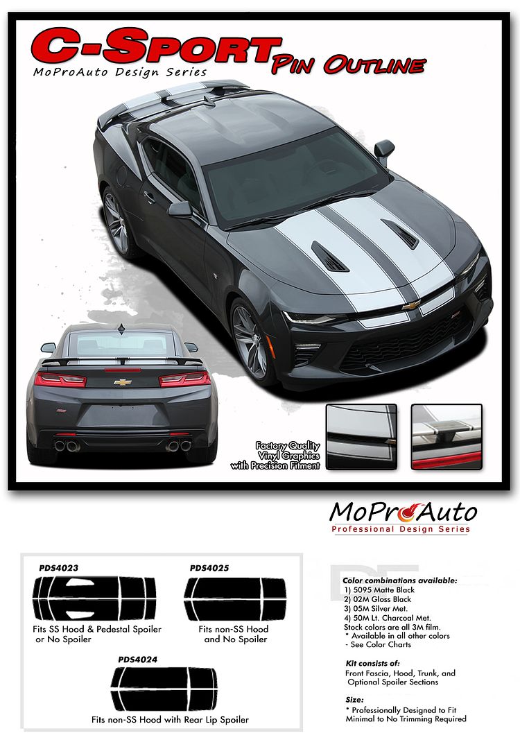 2018 2017 2016 Chevy Camaro Vinyl Graphics Stripes Decals Kit Package
