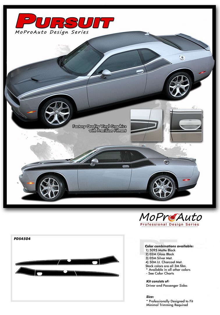 Details About 2011 2019 Challenger Pursuit T A Side Door 3m Pro Vinyl Graphic Stripes Decal 3m