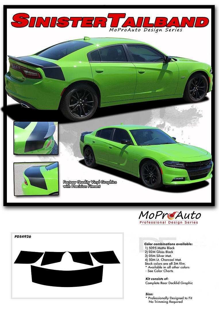 Dodge Charger Trunk Vinyl Graphic Decal Stripe Hemi