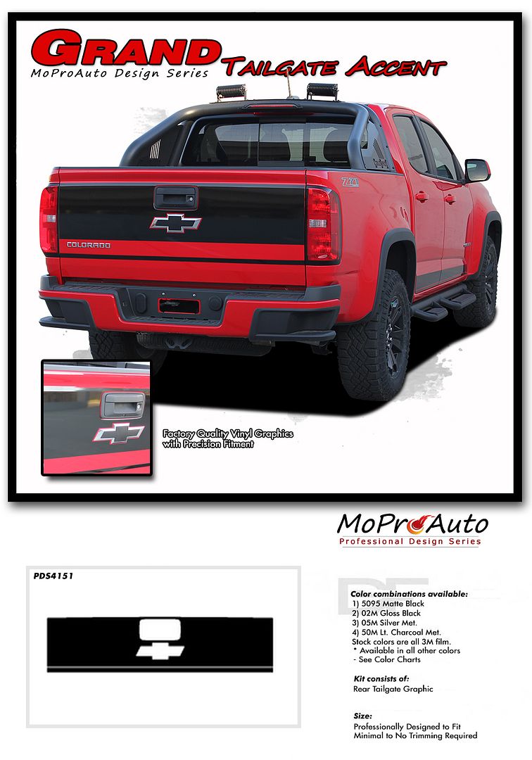 2015 2018 Chevy Colorado Tailgate Truck Blackout Vinyl