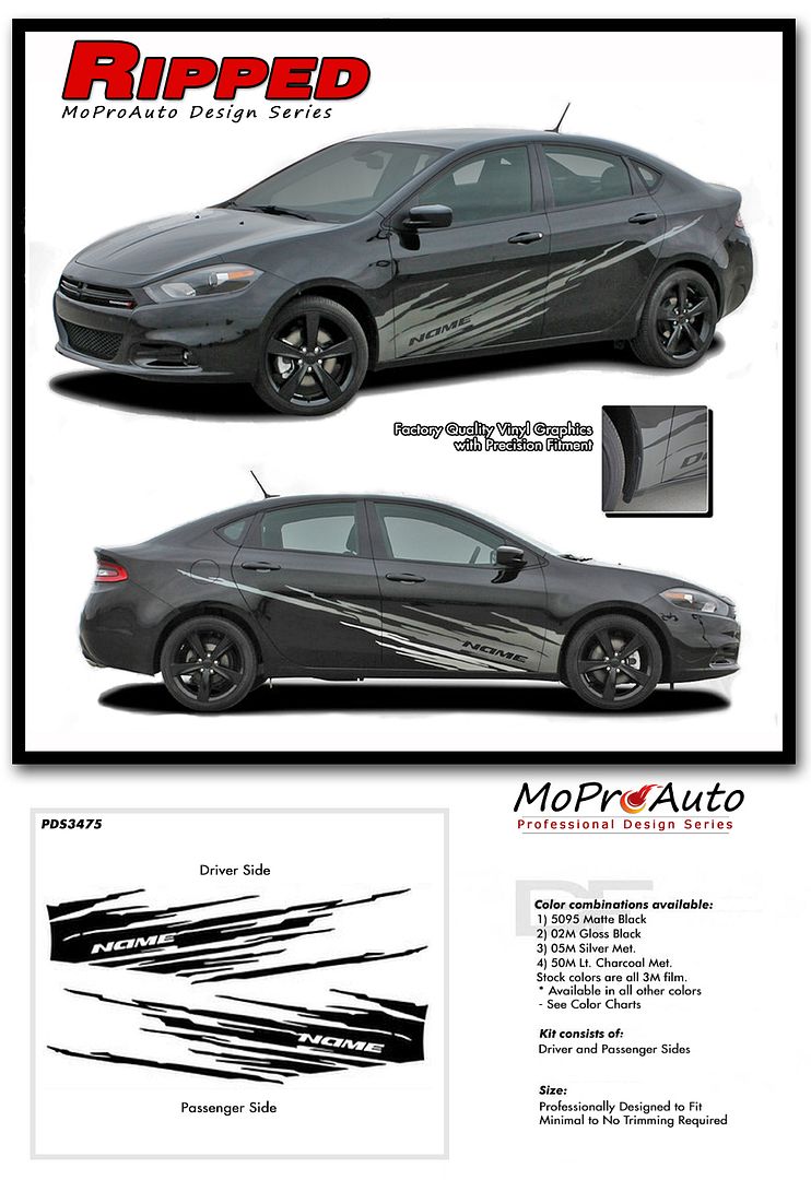 2013 2016 Dodge Dart Ripped Low Side Door Splash 3m Vinyl