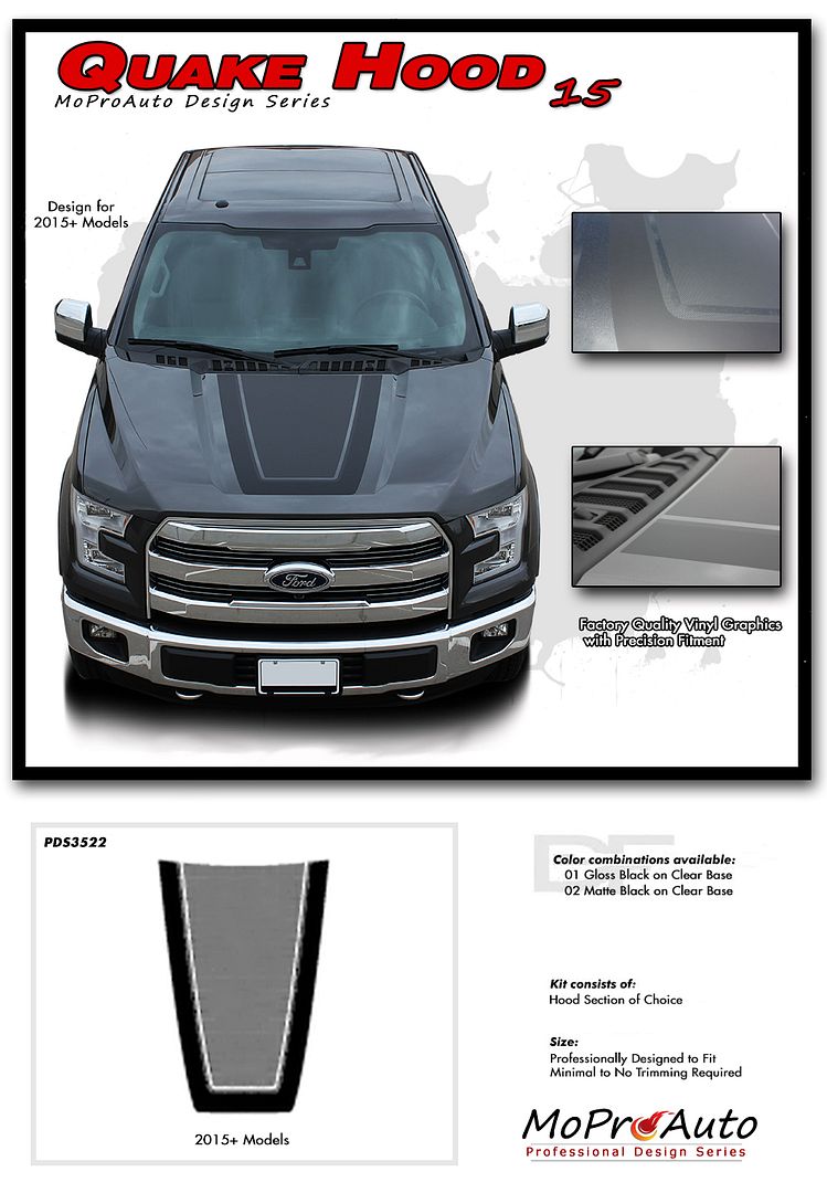 2015 2019 Quake Hood Ford F 150 Tremor Style Decals