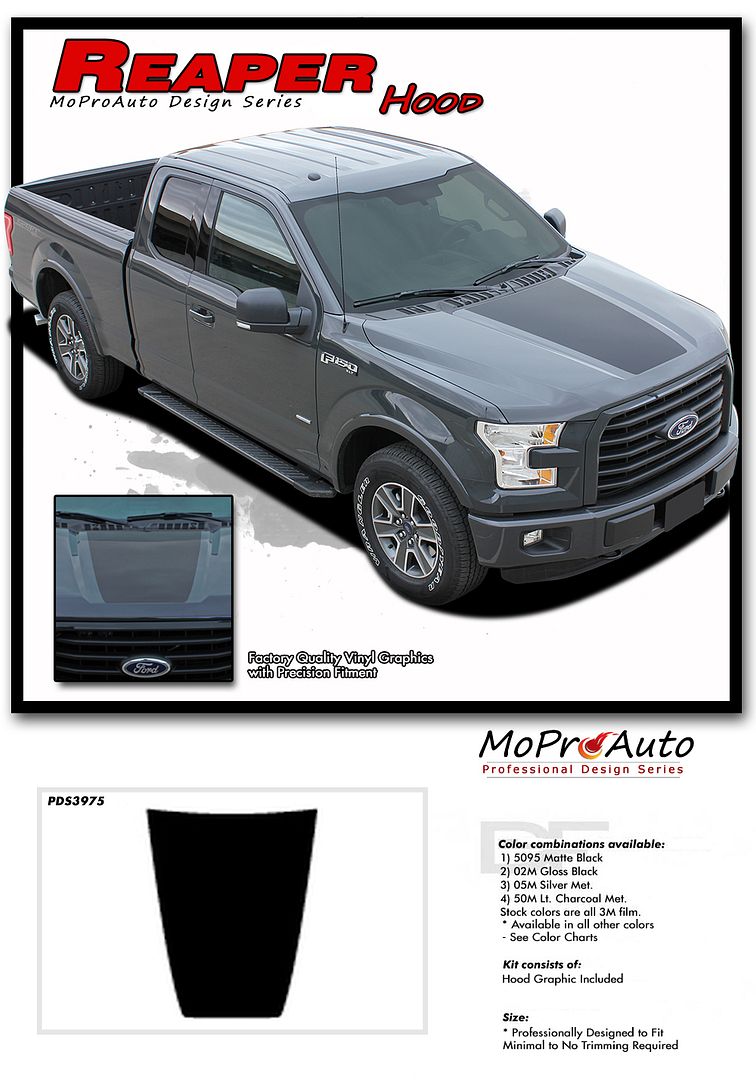 2015 2018 F 150 Ford Truck Reaper Hood Decals Racing