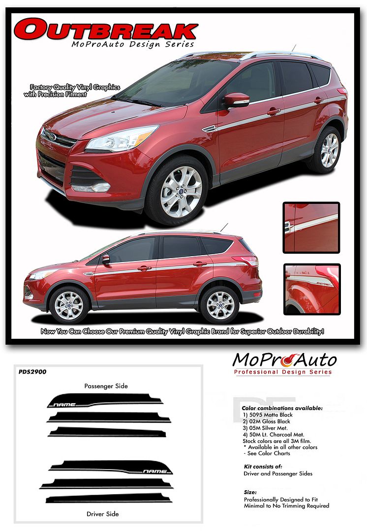 Ford Escape - MoProAuto Pro Design Series Vinyl Graphics and Decals Kit