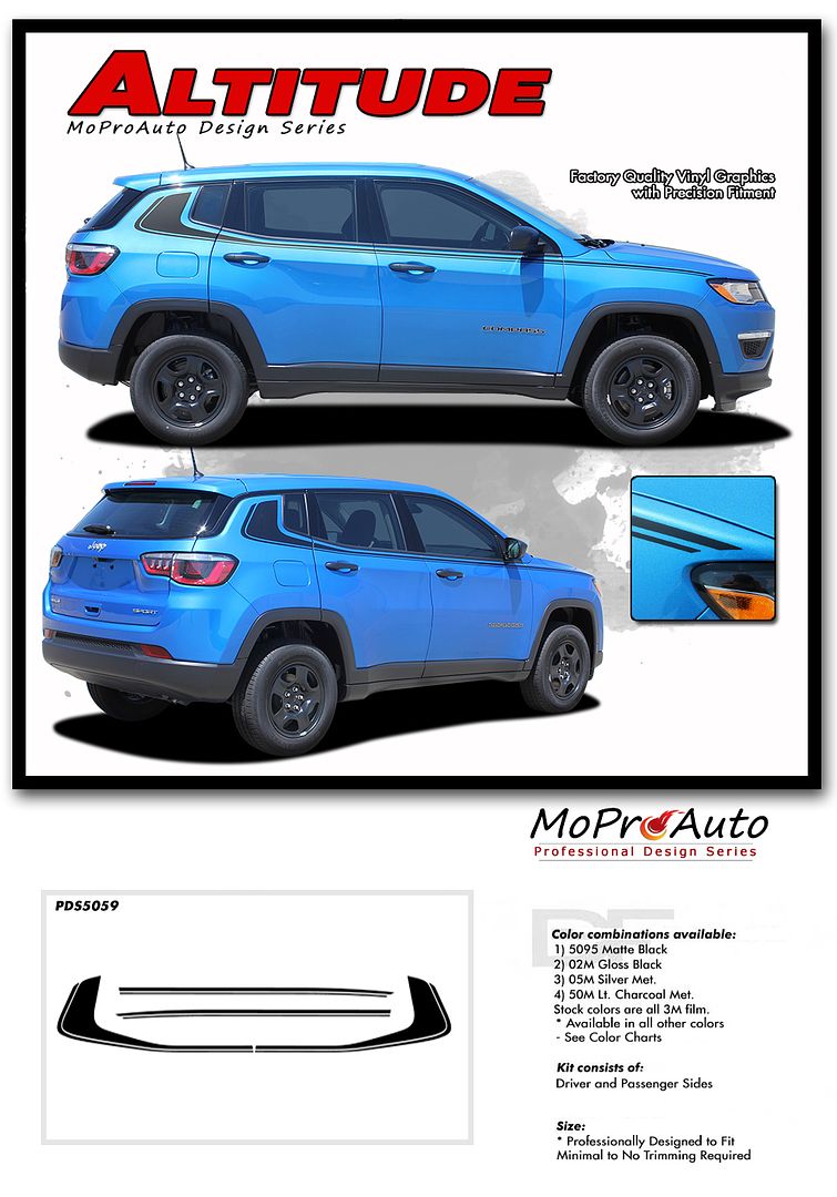 Jeep Compass - MoProAuto Pro Design Series Vinyl Graphics and Decals Kit