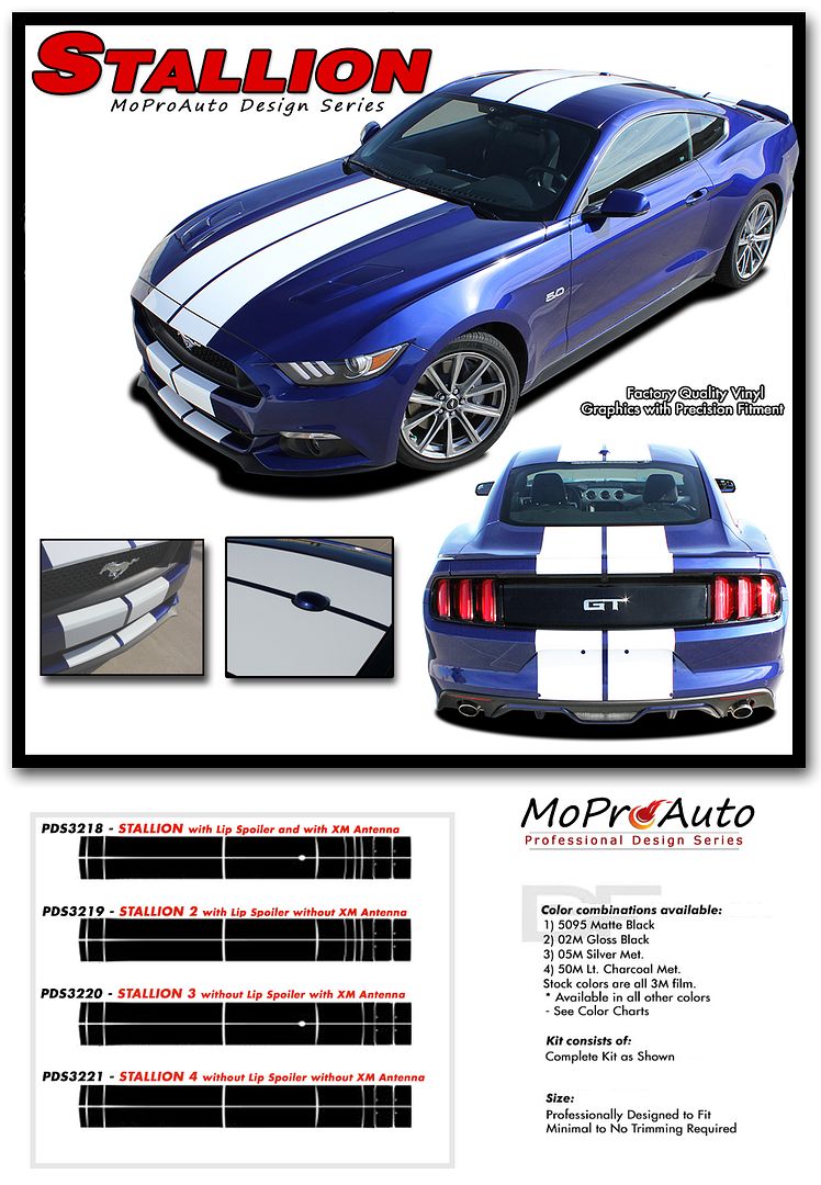 2015 2017 Ford Mustang Gt V6 Stallion Rally Racing Stripes