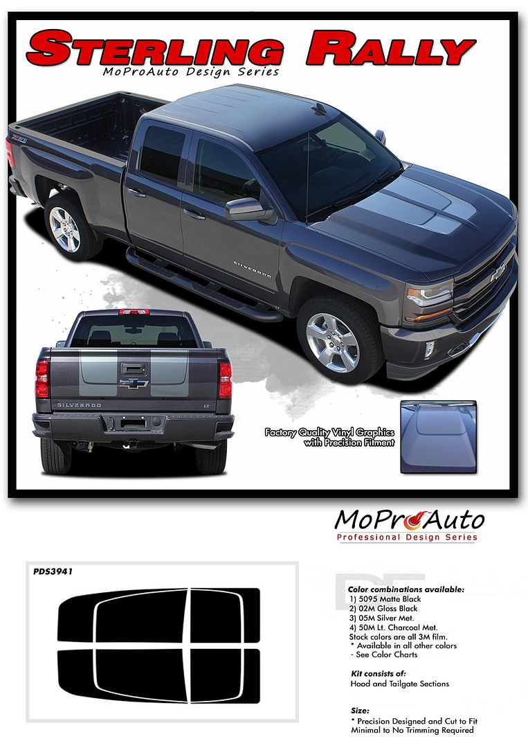2016 2017 2018 Chevy Silverado Rally 1500 Vinyl Hood
