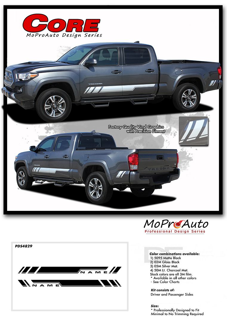 2015 2019 Toyota Tacoma Decals Core Rocker Side Door Vinyl