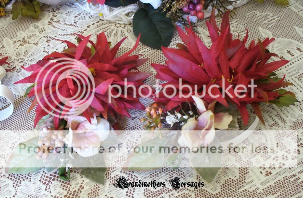 22 PC VICTORIAN AUTUMN BRIDESMAID BOUQUET SET/WEDDING PARTY FLOWERS 