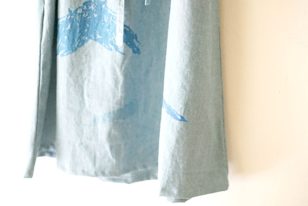 Light cowboy transparent blue mountain edge comfortable pocket vest dress (with strap) - One Piece Dresses - Cotton & Hemp Blue